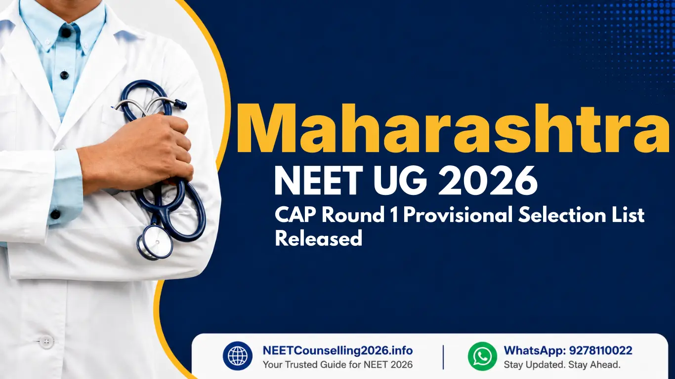 Maharashtra NEET UG 2026 CAP Round 1 Provisional Selection List Released