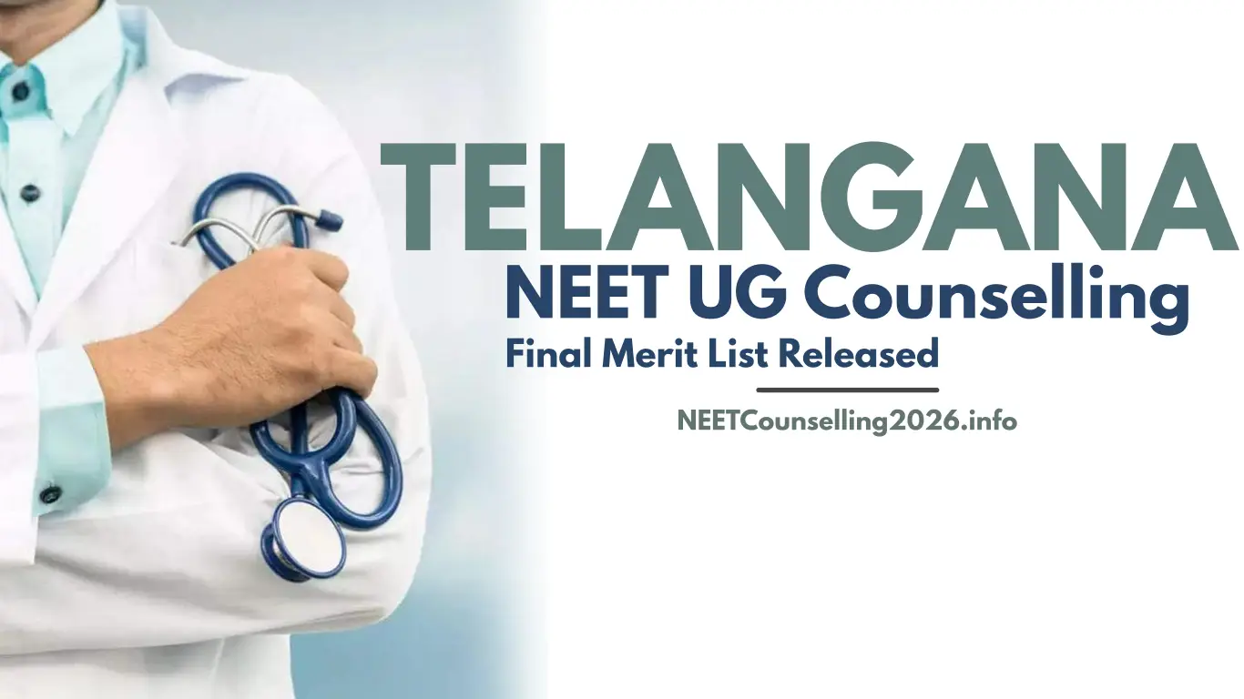 Telangana NEET UG Counselling 2026 Final Merit List Released