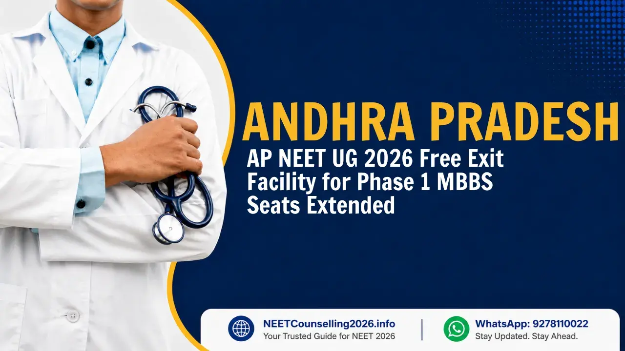 AP NEET UG 2026 Free Exit Facility for Phase 1 MBBS Seats Extended