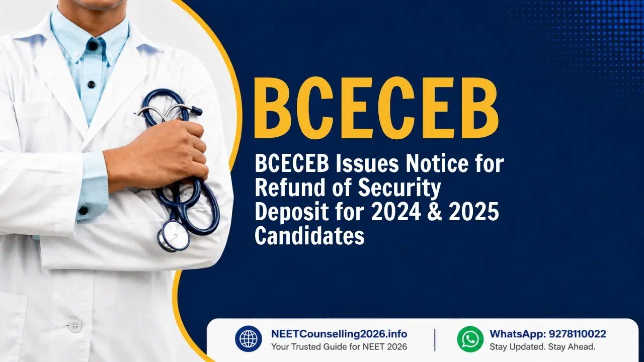 BCECEB Issues Notice for Refund of Security Deposit