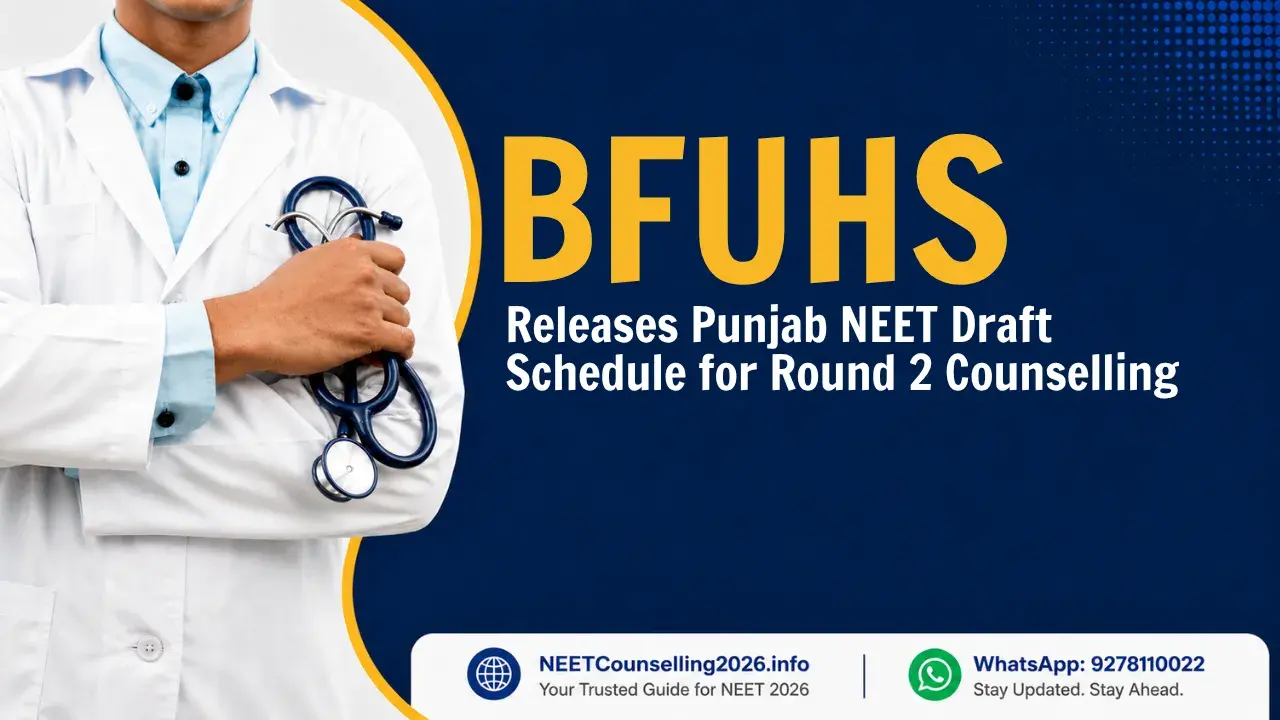 BFUHS Releases Punjab NEET Draft Schedule for Round 2 Counselling