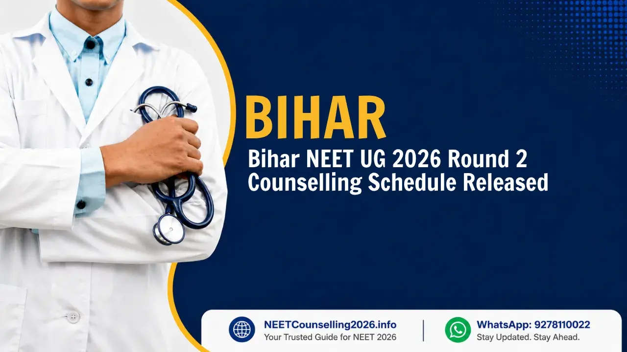 Bihar NEET UG 2026 Round 2 Counselling Schedule Released