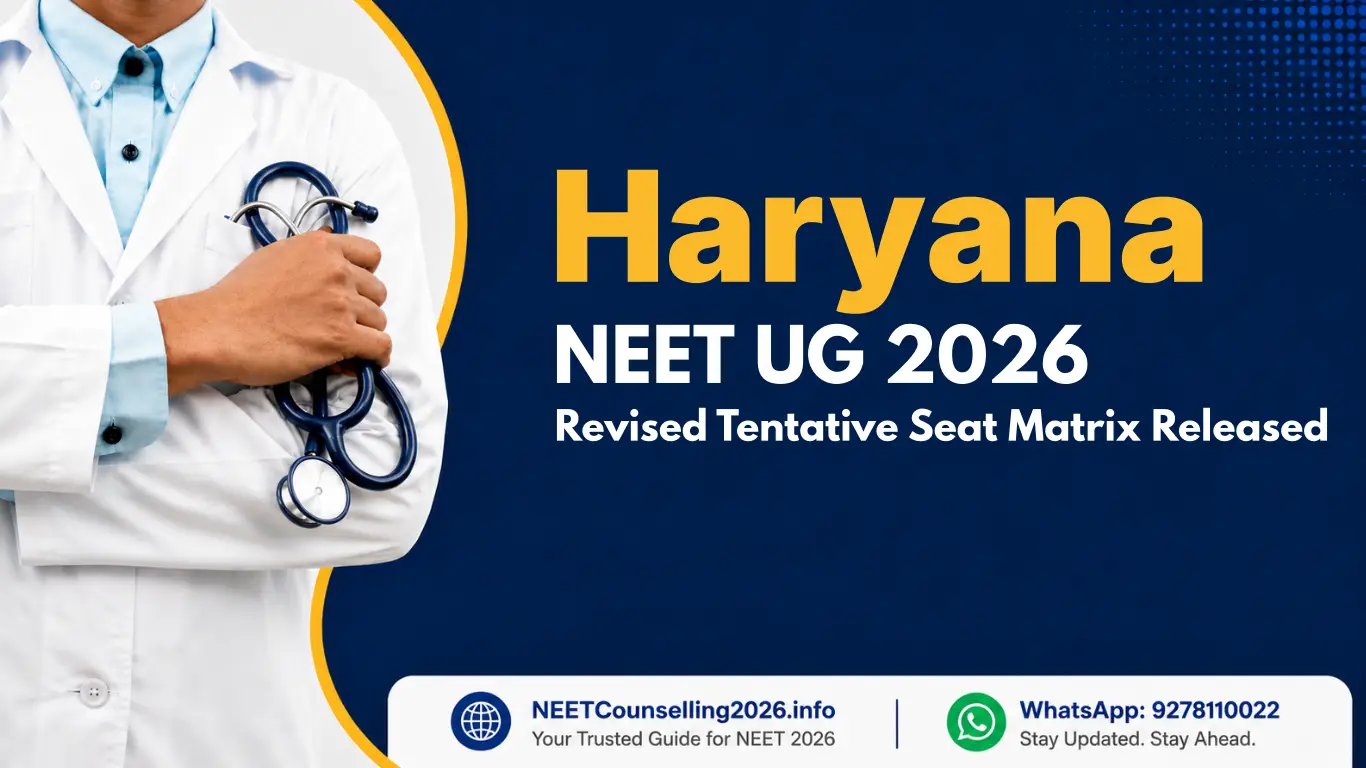 Haryana NEET UG 2026 Revised Tentative Seat Matrix Released