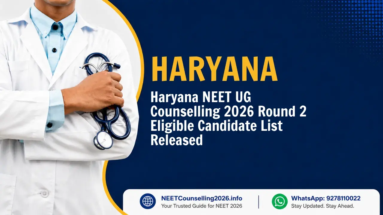 Haryana NEET UG Counselling 2026 Round 2 Eligible Candidate List Released