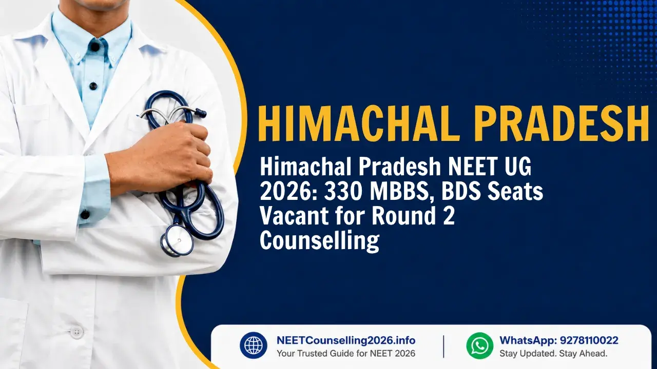 Himachal Pradesh NEET UG 2026 330 MBBS, BDS Seats Vacant for Round 2 Counselling