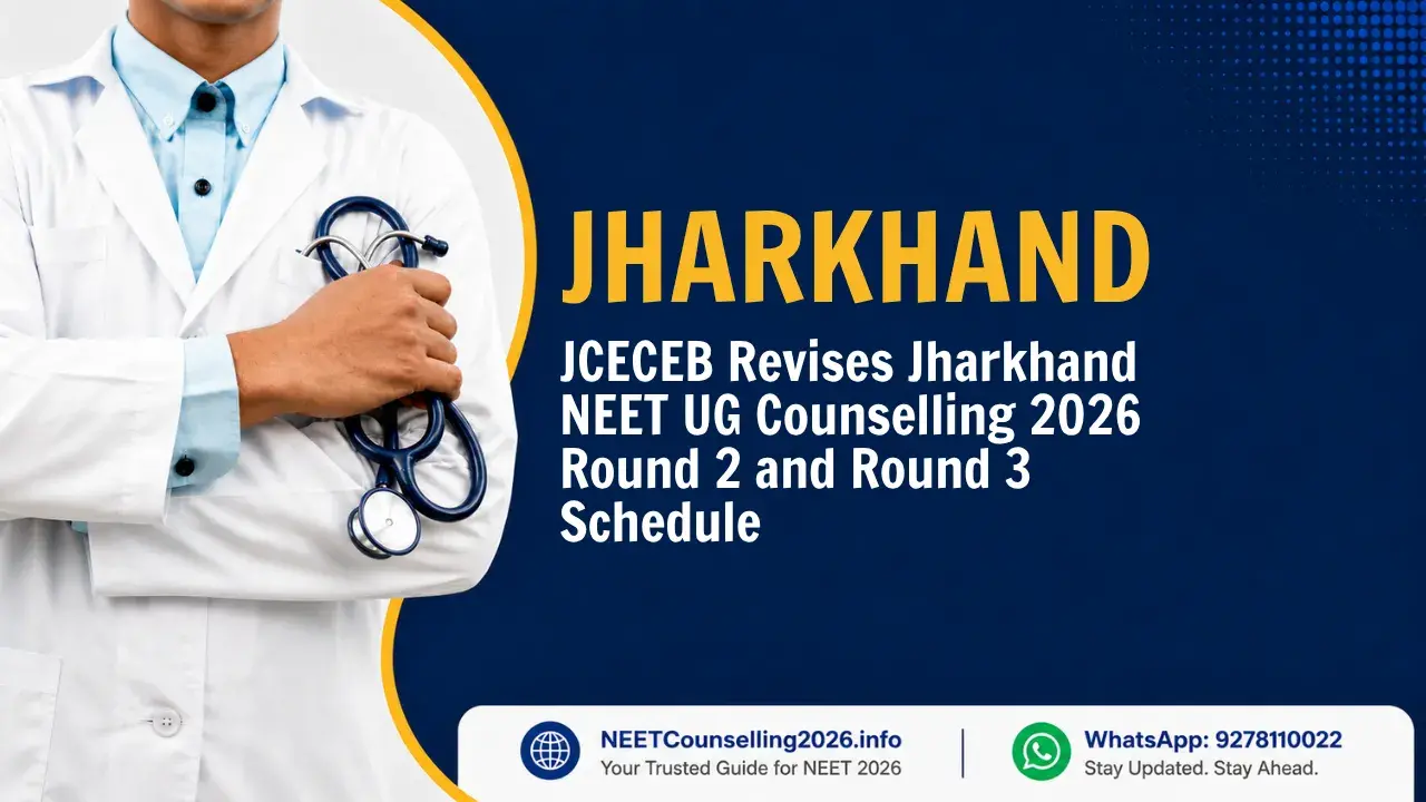 JCECEB Revises Jharkhand NEET UG Counselling 2026 Round 2 and Round 3 Schedule