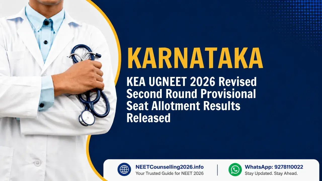 KEA UGNEET 2026 Revised Second Round Provisional Seat Allotment Results Released