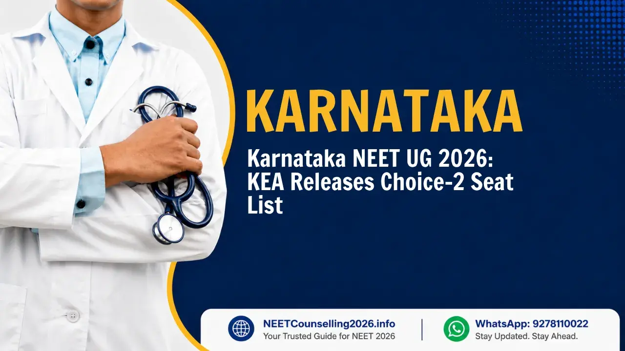 Karnataka NEET UG 2026 KEA Releases Choice-2 Seat List