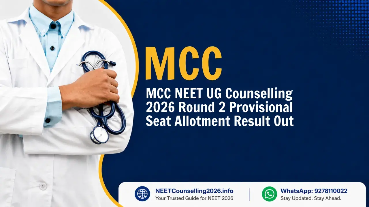 MCC NEET UG Counselling 2026 Round 2 Provisional Seat Allotment Result Out