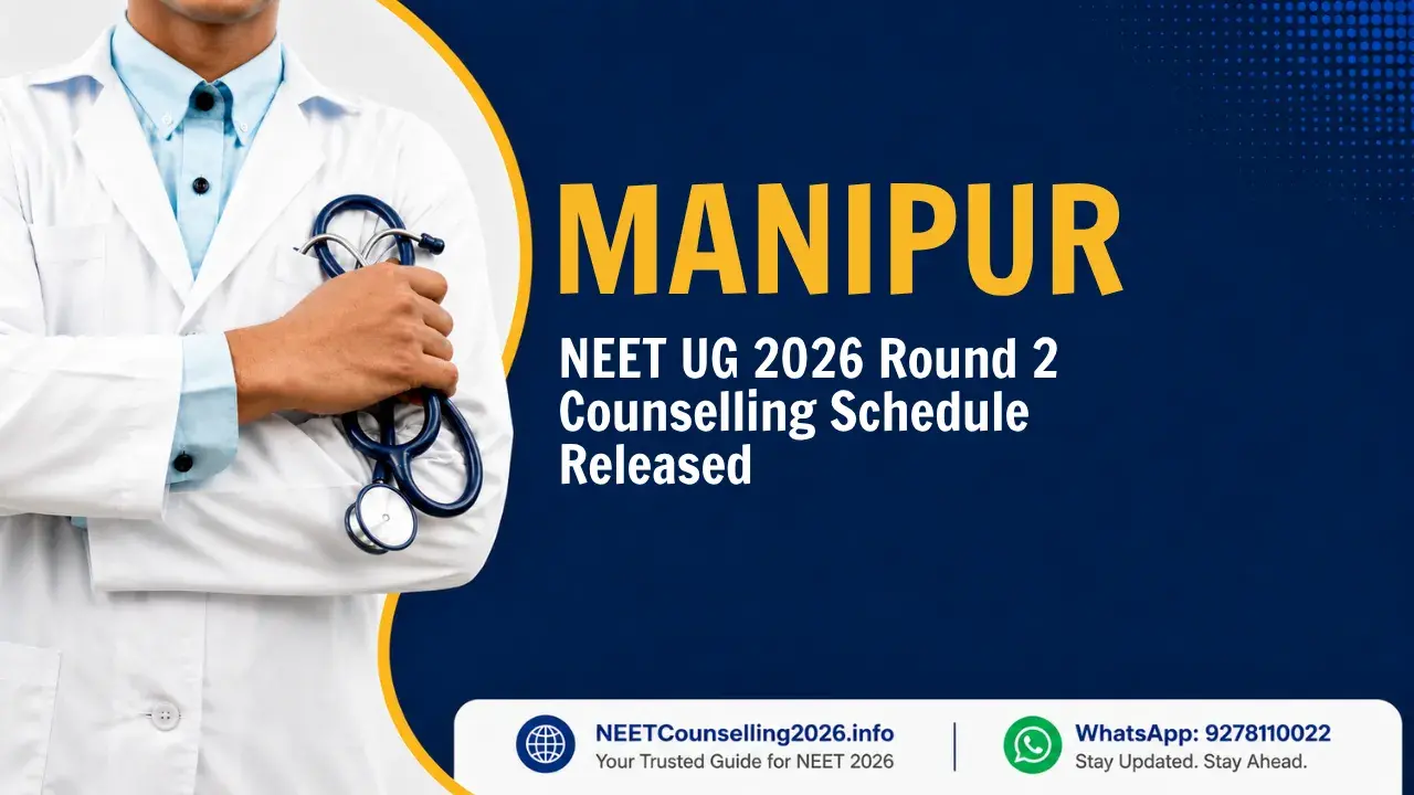Manipur NEET UG 2026 Round 2 Counselling Schedule Released