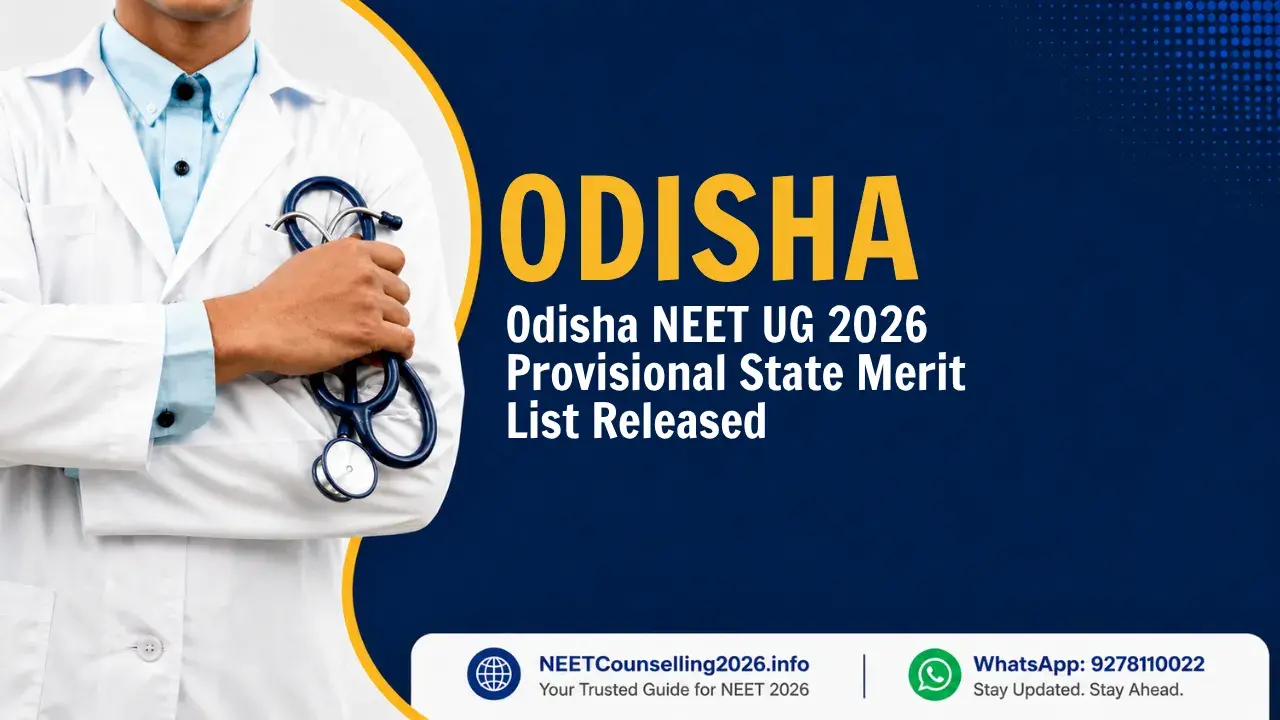 Odisha NEET UG 2026 Provisional State Merit List Released