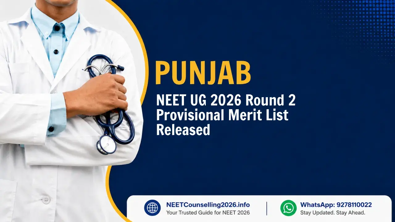 Punjab NEET UG 2026 Round 2 Provisional Merit List Released