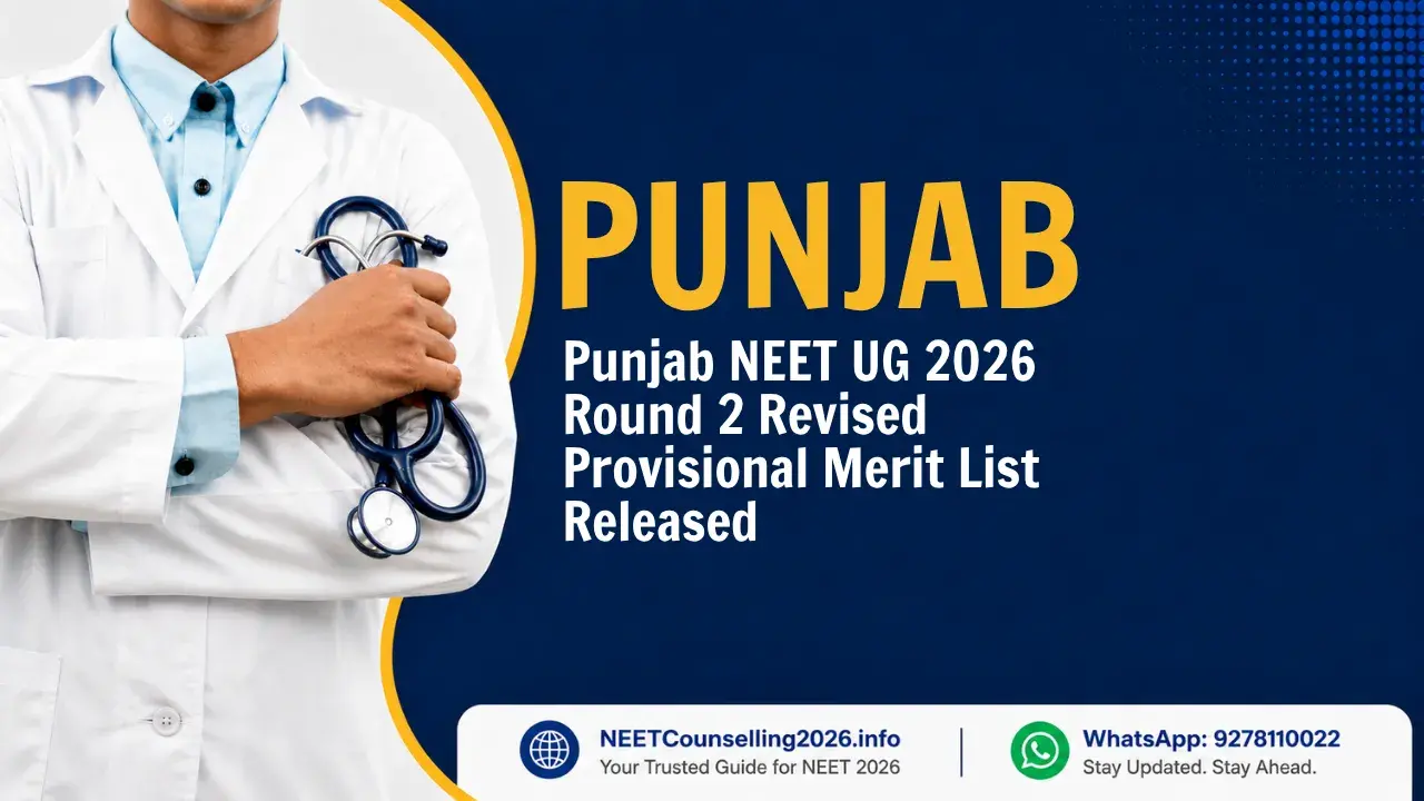 Punjab NEET UG 2026 Round 2 Revised Provisional Merit List Released