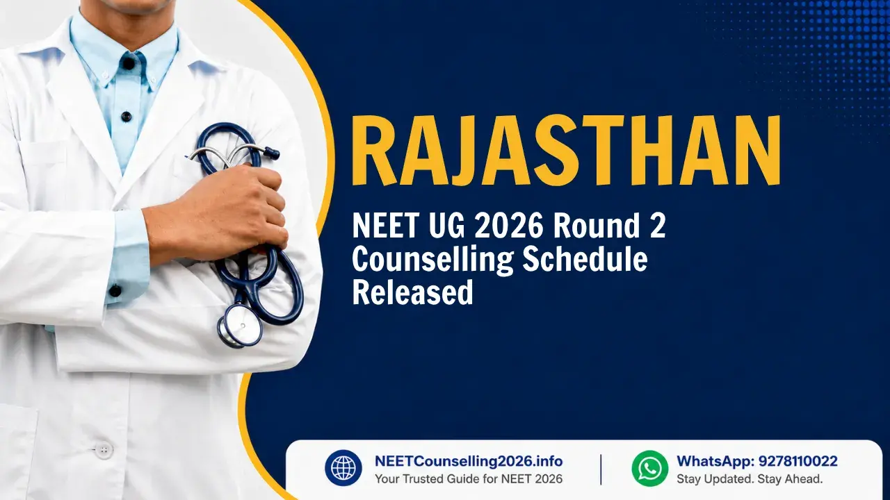 Rajasthan NEET UG 2026 Round 2 Counselling Schedule Released