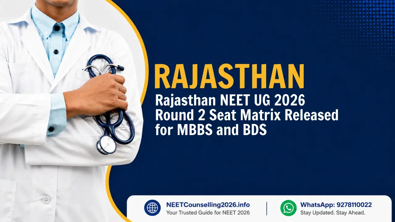 Rajasthan NEET UG 2026 Round 2 Seat Matrix Released for MBBS and BDS