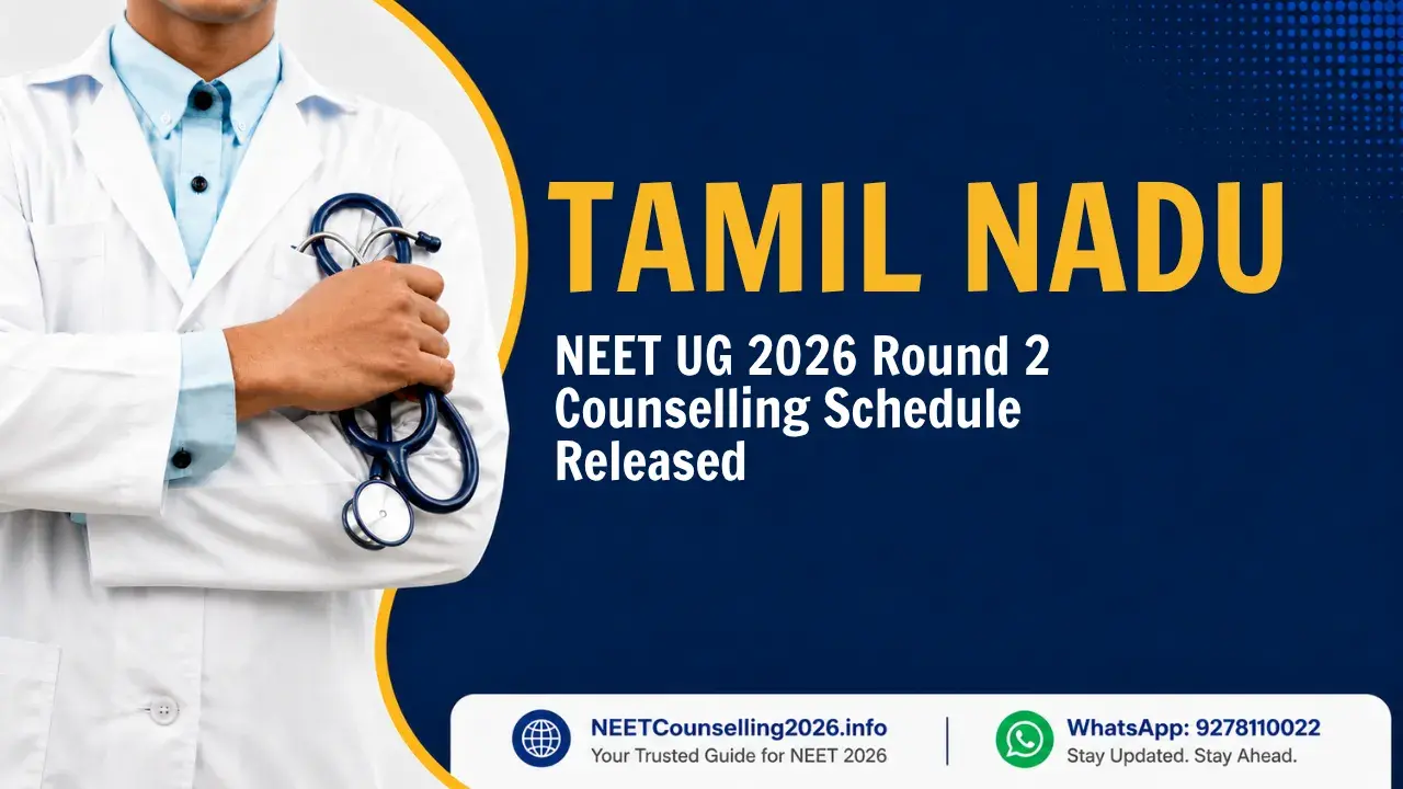 Tamil Nadu NEET UG 2026 Round 2 Counselling Schedule Released