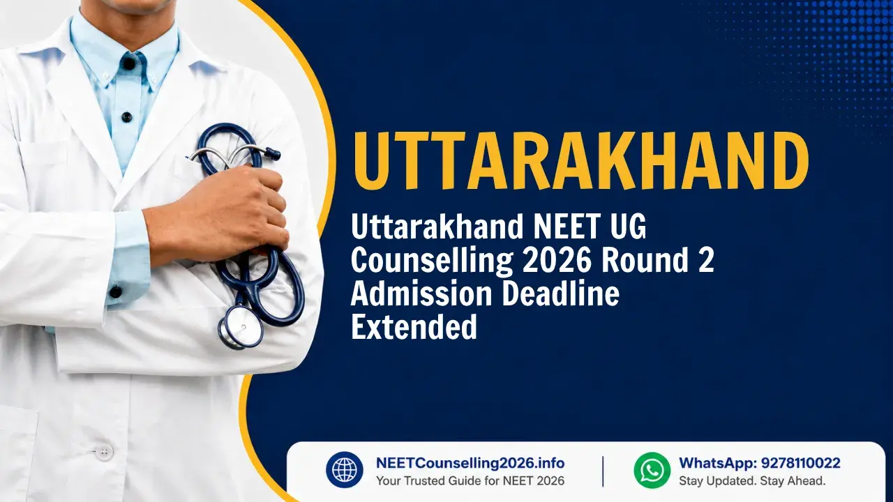 Uttarakhand NEET UG Counselling 2026 Round 2 Admission Deadline Extended