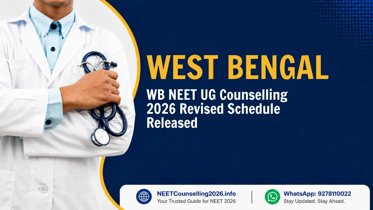 WB NEET UG Counselling 2026 Revised Schedule Released